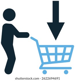 Add to cart icon vector for product selection, online purchase, and shopping interface. Ideal for web store, e-commerce app, and checkout page design.