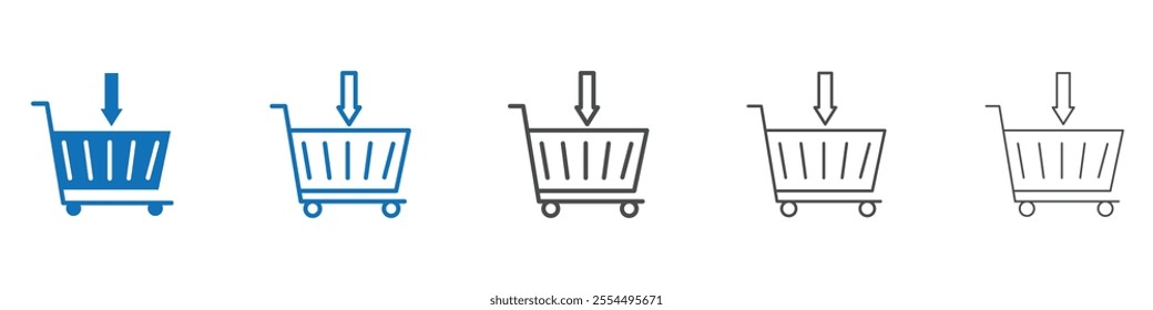 Add to cart icon vector set collection for web