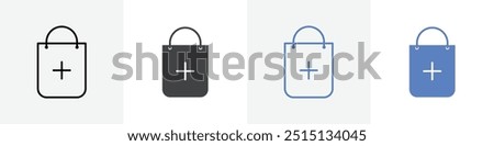 add to cart icon vector set use for web ui or app