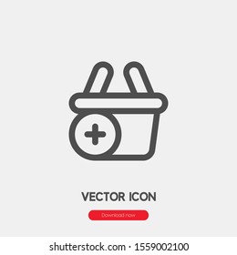 Add to cart icon vector. Add to cart symbol. Linear style sign for mobile concept and web design. Add to cart symbol illustration. Pixel vector graphics - Vector.