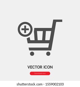 Add to cart icon vector. Add to cart symbol. Linear style sign for mobile concept and web design. Add to cart symbol illustration. Pixel vector graphics - Vector.