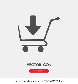 Add to cart icon vector. Add to cart symbol. Linear style sign for mobile concept and web design. Add to cart symbol illustration. Pixel vector graphics - Vector.