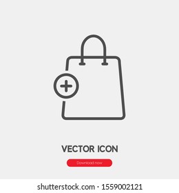 Add to cart icon vector. Add to cart symbol. Linear style sign for mobile concept and web design. Add to cart symbol illustration. Pixel vector graphics - Vector.