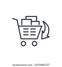add to cart icon. vector.Editable stroke.linear style sign for use web design,logo.Symbol illustration.