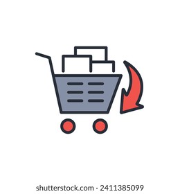 add to cart icon. vector.Editable stroke.linear style sign for use web design,logo.Symbol illustration.