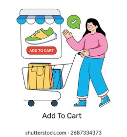 Añadir a la ilustración de Carrito, Vector editable