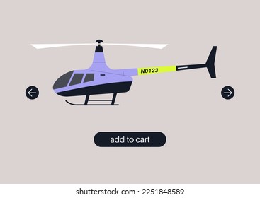 Añadir a la interfaz de carro, comprar un helicóptero en línea, servicio de alquiler