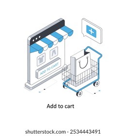 Add to cart   isometric stock illustration. EPS File stock illustration