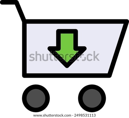 Add to Cart Line Filled Vector Icon Design