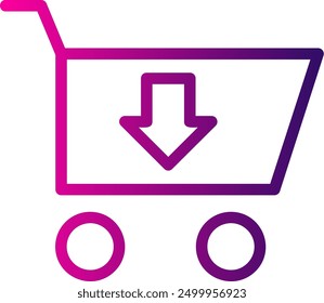 Add to Cart Line Gradient Vector Icon Design