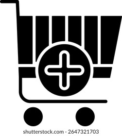 Adicionar ao design de ícone preto moderno do carrinho