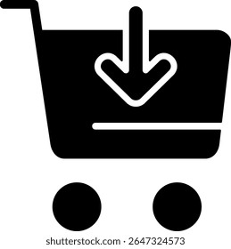 Adicionar ao design de ícone preto moderno do carrinho