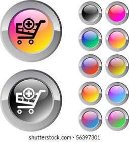 Add to cart multicolor glossy round web buttons.
