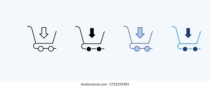 Adicionar Ao Carrinho Vários Ícones De Vetor De Ilustração