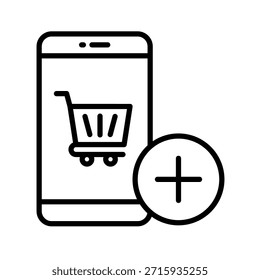 Añadir al Carrito Icono de contorno Ilustración vectorial