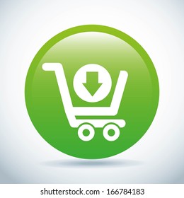 add to cart over  gray  background. vector illustration