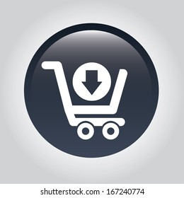 add to cart over gray  background. vector illustration