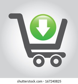 add to cart over gray  background. vector illustration