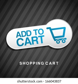 add to cart over lineal  background. vector illustration
