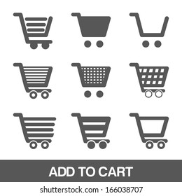 add to cart over white  background. vector illustration