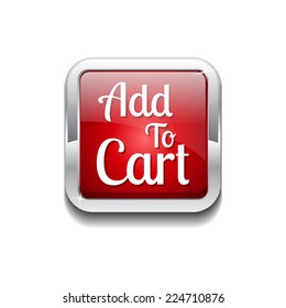 Add To Cart Red Vector Icon Button