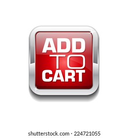 Add To Cart Red Vector Icon Button