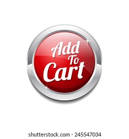 Add To Cart Red Vector Icon Button