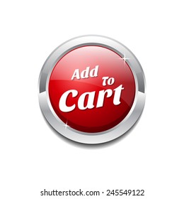 Add To Cart Red Vector Icon Button