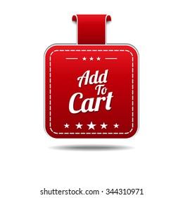 Add To Cart Red Vector Icon Design