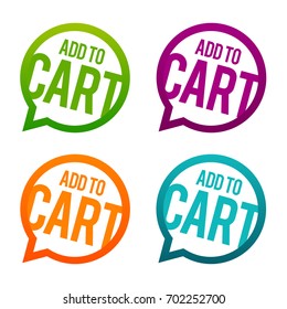 Add to Cart round Buttons. Circle Eps10 Vector.
