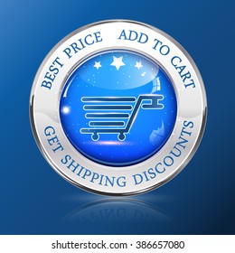Add to cart. Shipping discounts - glossy web button. Add to cart. Best Prince. Get Shipping discounts - web shiny glossy blue web icon on blue background.