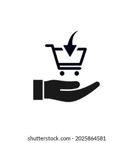 Add to cart. Shopping icon flat style isolated on white background. Vector illustration