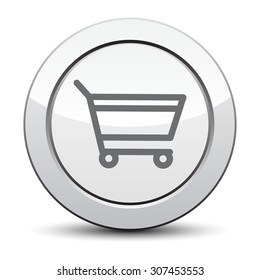 add to cart, silver button. eps 10.