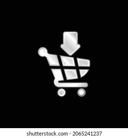 Add To Cart silver plated metallic icon