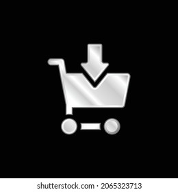Añadir al icono metálico plateado del carro
