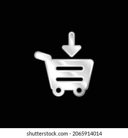 Añadir al icono metálico plateado del carro