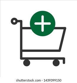 Add Cart Thin Line Vector Icon. Editable Stroke