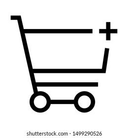 add to cart thin line vector icon