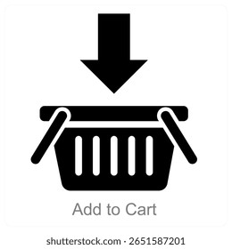 Design de conceito de ícone de vetor Adicionar ao Carrinho