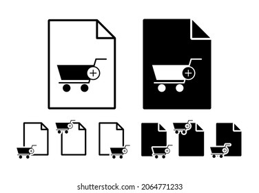 Add cart vector icon in file set illustration for ui and ux, website or mobile application