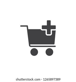 Add to cart vector icon. filled flat sign for mobile concept and web design. add shopping cart simple solid icon. Symbol, logo illustration. Pixel perfect vector graphics