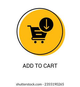 Add to cart vector. Add to cart icon illustration on white background. Stock vector.