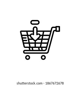 add to cart vector icon line style. Perfect for website, application, commerce, presentation, logo and more. simple, thin and modern outline icon