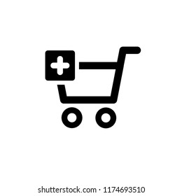 Add to cart vector icon, shopping online