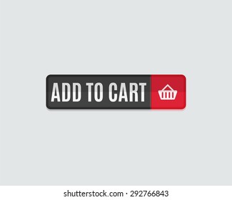 Add to cart web button, online shopping. Next web button. Modern flat design website icon and design element