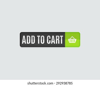 Add to cart web button, online shopping. Next web button. Modern flat design website icon and design element