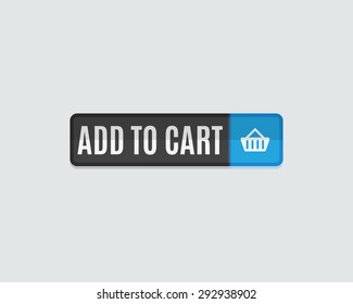 Add to cart web button, online shopping. Next web button. Modern flat design website icon and design element
