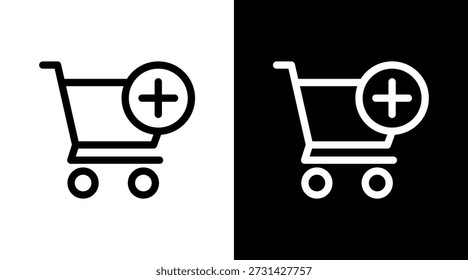 Adicionar vetor de conjunto de ícones brancos do carrinho