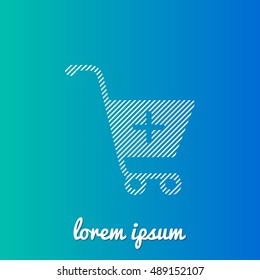 Add to Cart White stroke fill with blue & green gradient background Icon / Logo Design