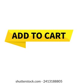 Add To Cart In Yellow Ribbon Rectangle Shape For Sale Promotion Business Marketing Social Media Information Announcement
